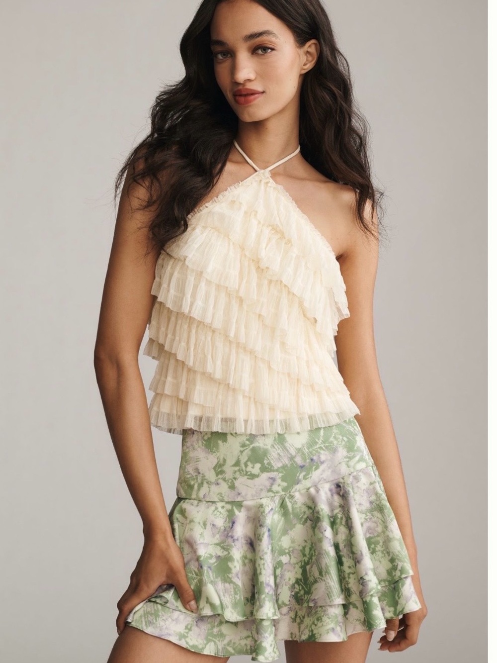 Jacquie The Label Valentina Drop-Waist Mini Skirt